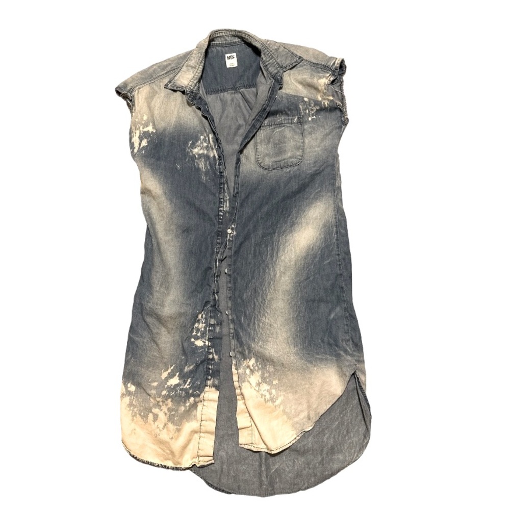 NSF Bleached long button down shirt